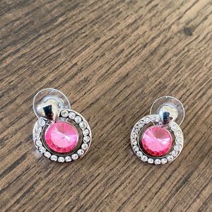 Pink stud earrings